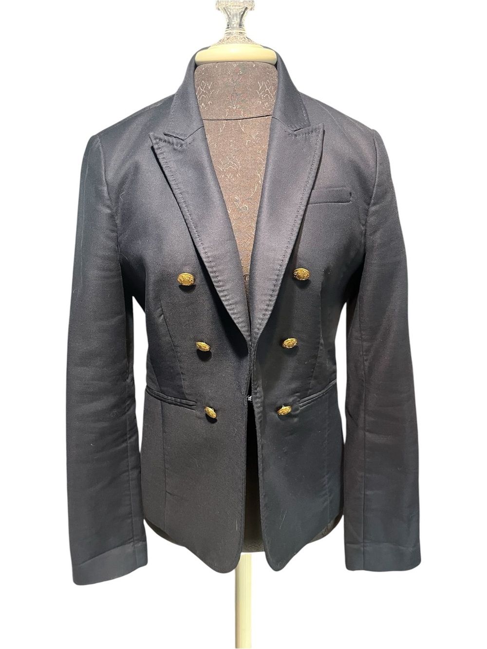 Vintage Banana Republic Navy Nautical Blazer Cotton Lined 2012 Coastal Ivy Size - Picture 9 of 9
